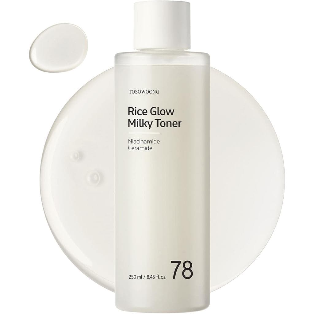 TOSOWOONG Rice Glow Milky Toner com 784.000 ppm de Água de Arroz Coreana, Niacinamida, Ceramidas, Pantenol, para Luminos