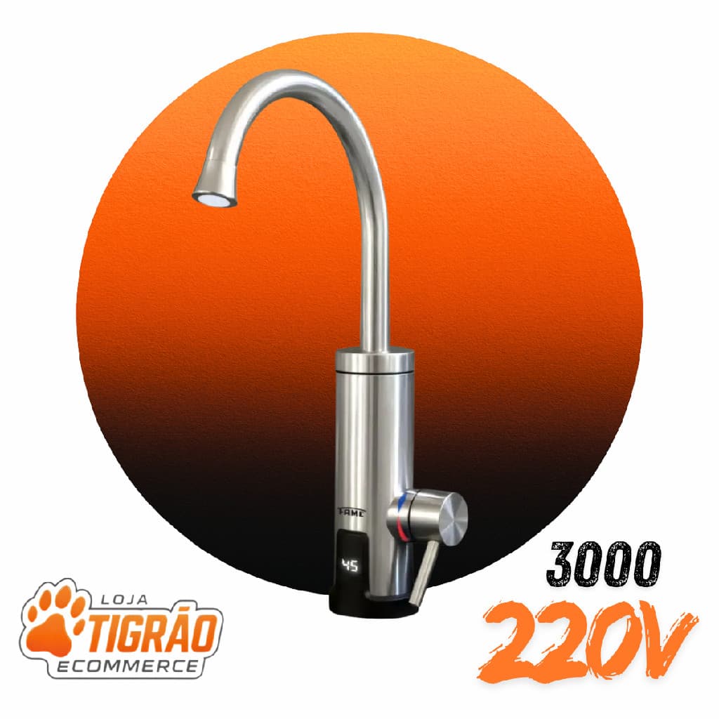 Torneira Elétrica Blind Fame 3000W Perform Banc Inox 127V