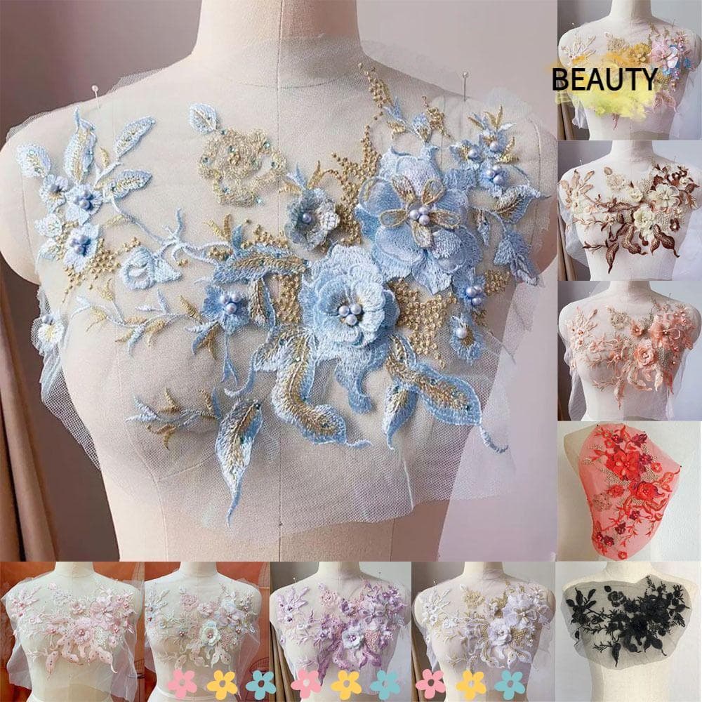 BEAUTYHOMEBR Patches Bordados De Lantejoulas , Remendos Florais DIY , Costura Em
