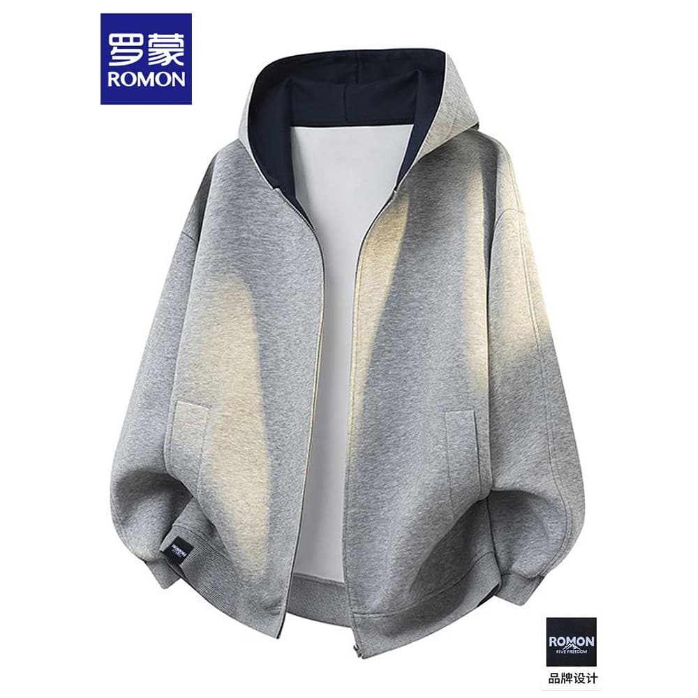Lomon American Cardigan Moletom Masculino Primavera Novo Estilo Bonito Casual Solto Contraste Cor Jaqueta Com Capuz Roup
