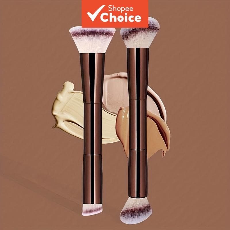 Conjunto Profissional De Pincéis De Maquiagem Com Tubo De Alumínio , 2 Peças , Base Macia , Blush , Pó , Corretivo , Con