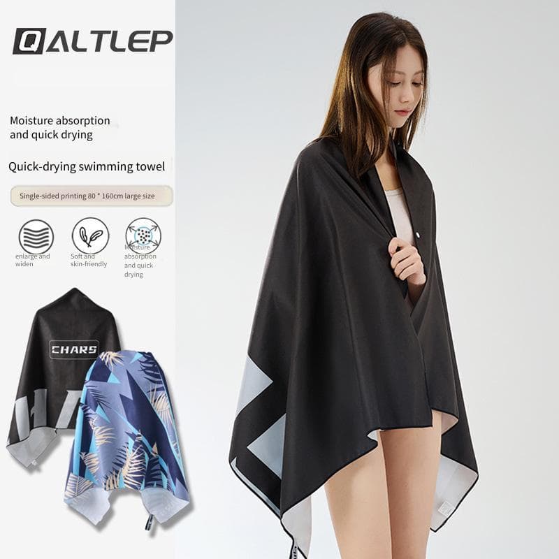 Toalha de banho de secagem rápida, toalha de praia portátil, pode usar, toalha de manto, absorve água, toalha de banho d