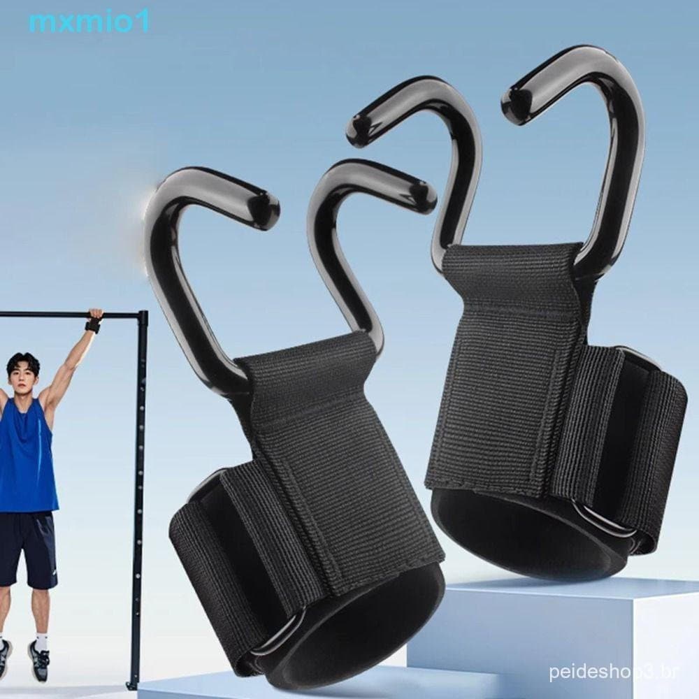 MXMIO1 1 Par De Gancho Para Levantamento De Peso , Pull-up Com Protetor De Pulso Auxiliar , Antiderrapante