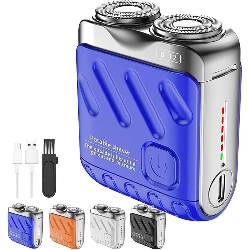 Barbeador rotativo de média intensidade, novo barbeador elétrico portátil de anel duplo 2025, mini barbeador de média in