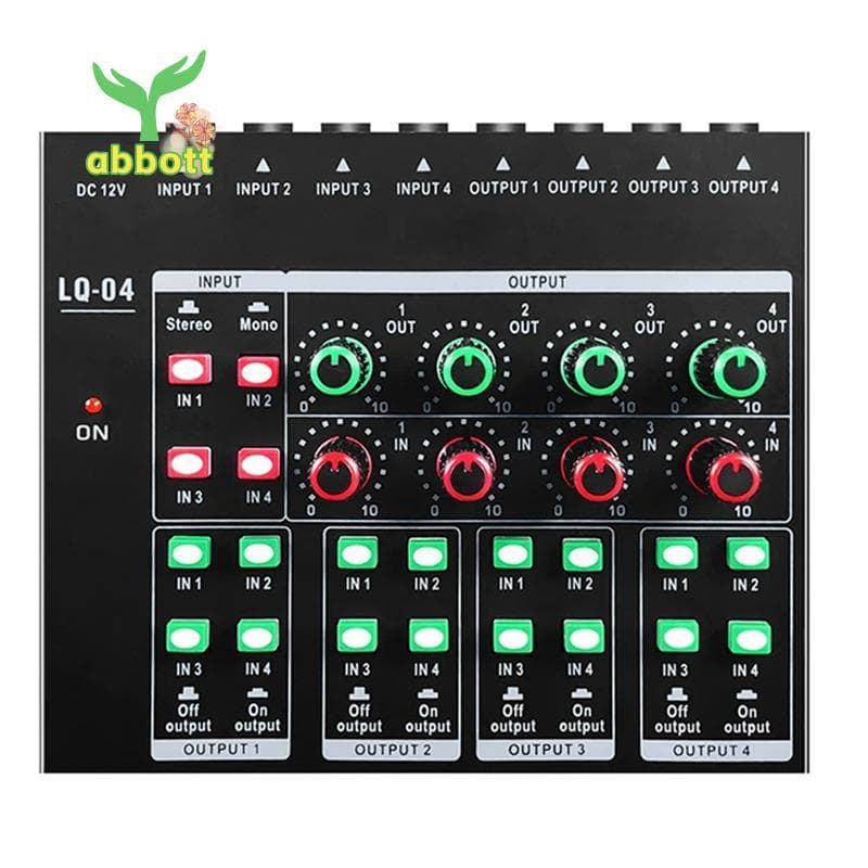 [Quick A]-LQ04 Mixer De 4 Canais Amplificador De Fone De Ouvido Interface De Gravação De Placa De Som Com Dj Áudio Plugu