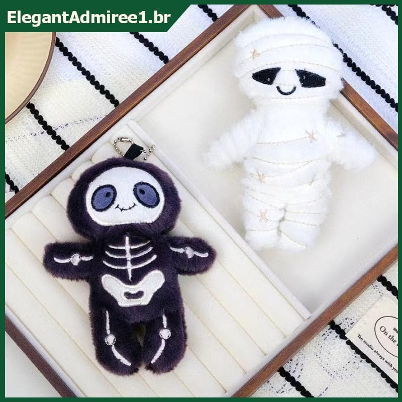 ELEGA Halloween Crânio Múmia Boneca De Pelúcia Chaveiro Criativo Saco Pingente Presente