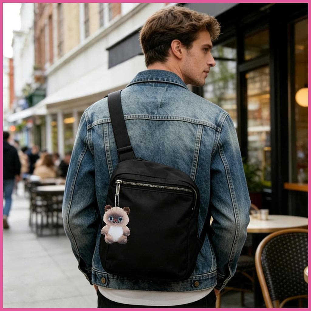 Charme De Pelúcia Gato Mochila Ornamentos Bonito Saco Para Estudantes Professor Mulheres Meninas Crianças Aniversário op