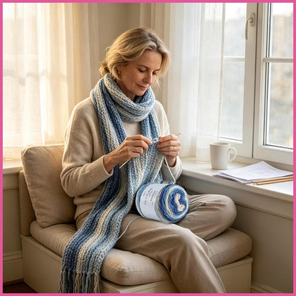 Fio Multicolorido 2 Peças DIY Cachecol Tricô Artesanato Suprimentos Cobertor De Crochê Para Mulheres Senhoras Esposas op