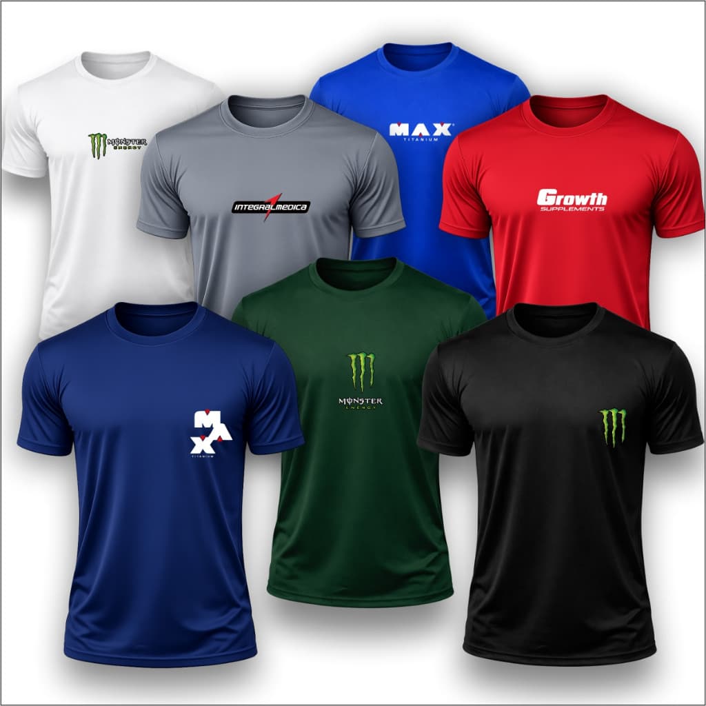 Camisa Dry Fit Masculina Aleatória Academia Corrida Futebol Caminhada Treino Fitness Esportiva