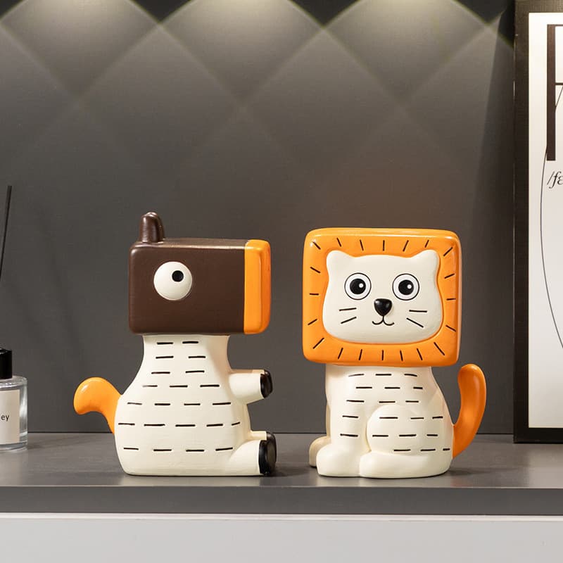 High-end engraçado Bookends leão cavalo pêndulo high-end armário de TV casa sala de estar entrada estante bonito cura