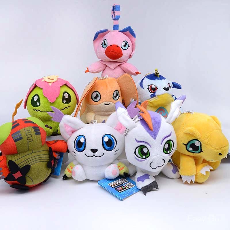 1 Peça Anime Digimon Aventura Gabumon Tailmon Gomamon Patamon Tentomon Agumon Palmon Chaveiro Brinquedos De Pelúcia Ping