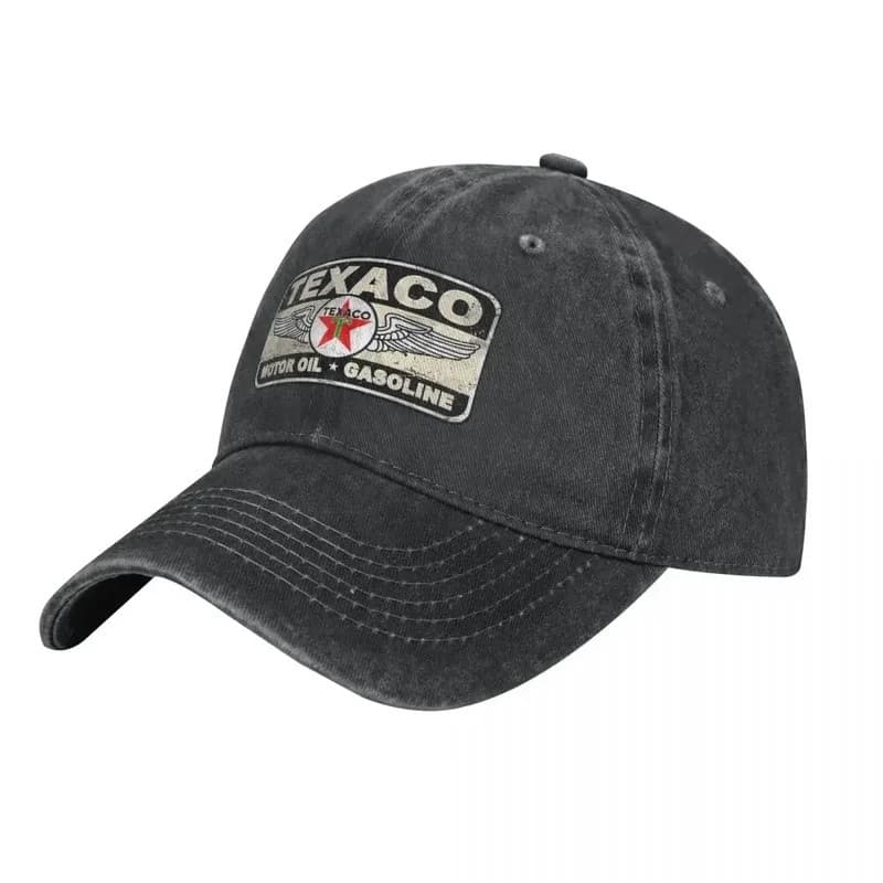 Texaco Sinal Denim Boné De Beisebol Wotor Óleo Das Mulheres Dos Homens Impressão Hip Hop Chapéus Casuais Caça Acampament