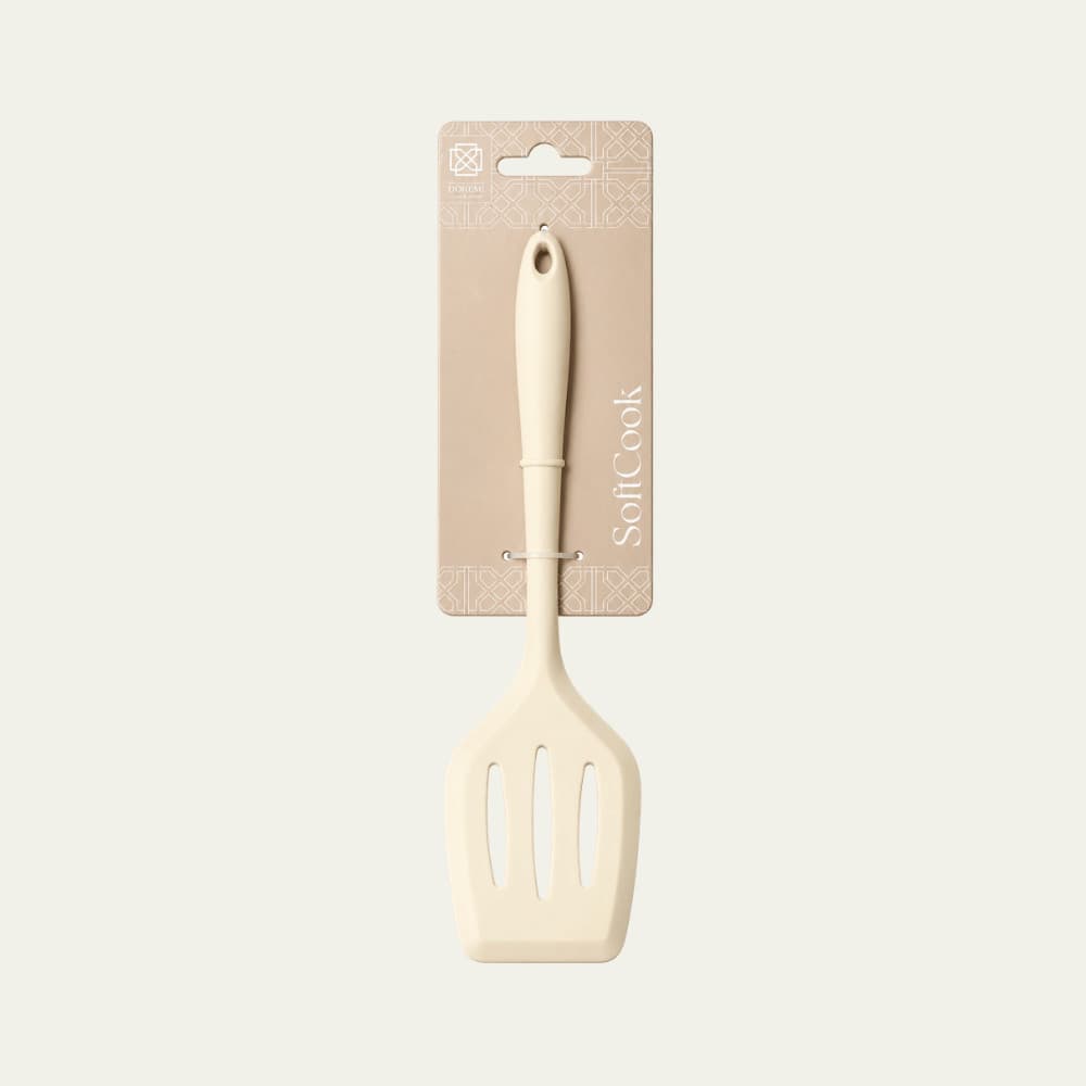 Utensílio de Cozinha Espátula Vazada Silicone Creme - Doremi Casa e Decor