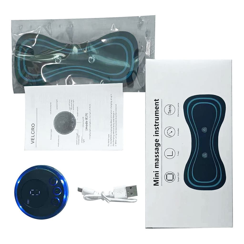 Mini Massageador Elétrico Portátil Cervical EMS Alivia Dores Corpo Pescoço Musculo