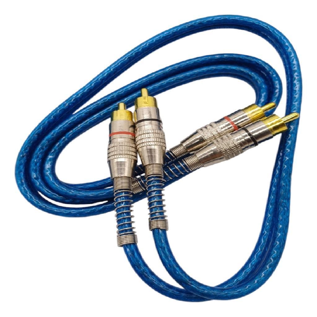 Cabo Rca Blindado 1m Azul Automotivo Anti Ruido Svart Prime