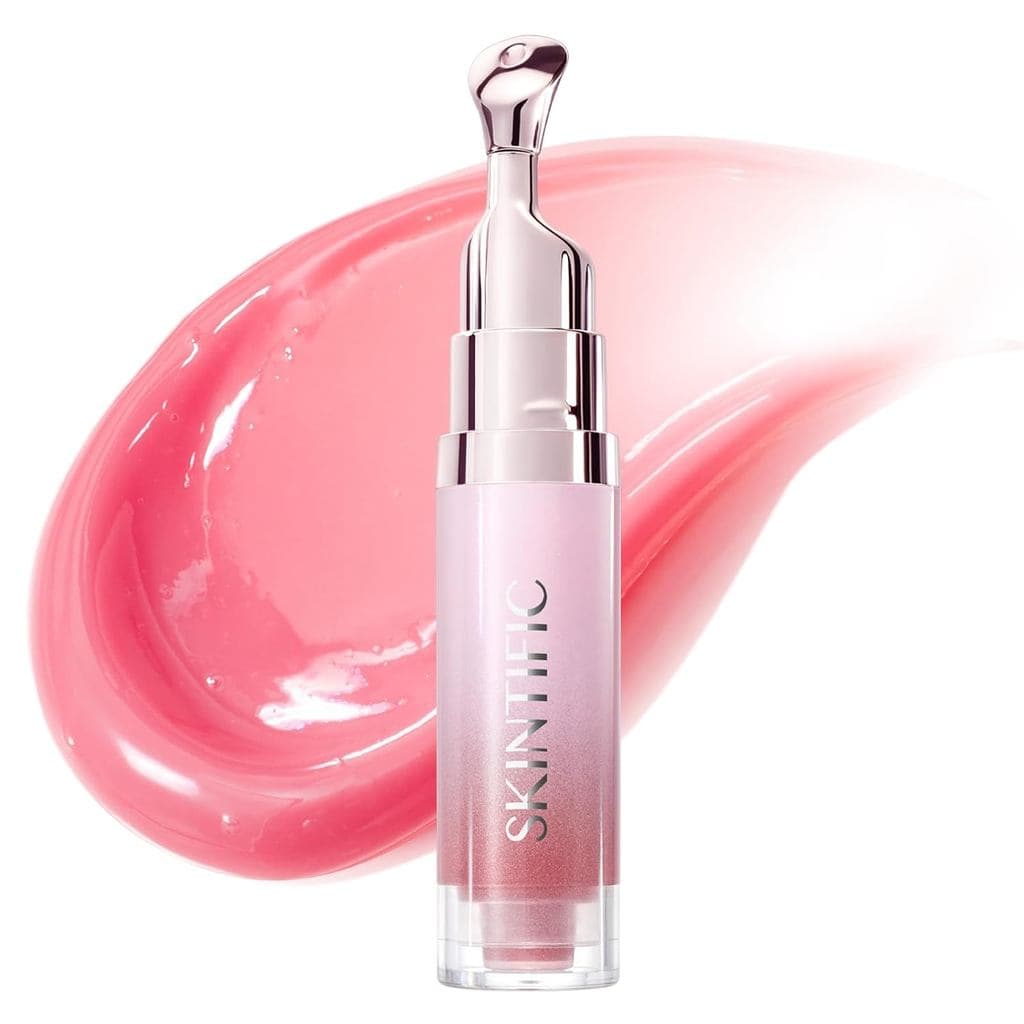 SKINTIFIC Sérum Labial Iluminador, Hidratante e Volumizador (01 Rosa Bebê) |   Brilho Labial Colorido com Peptídeos, Bál