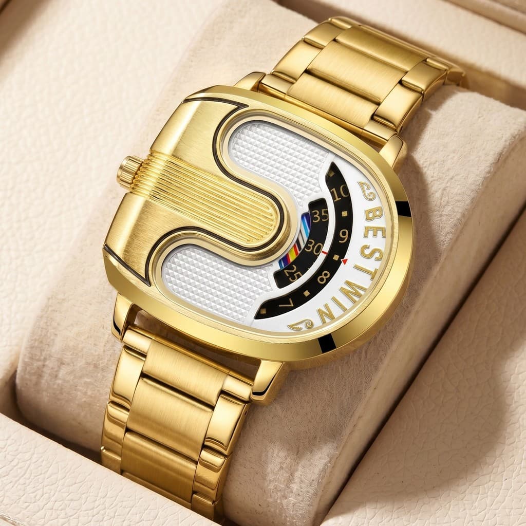 Relógio masculino relógio masculino na moda Bosterton BESTWIN ouro em forma de U moda relógio masculino remessa de uma p