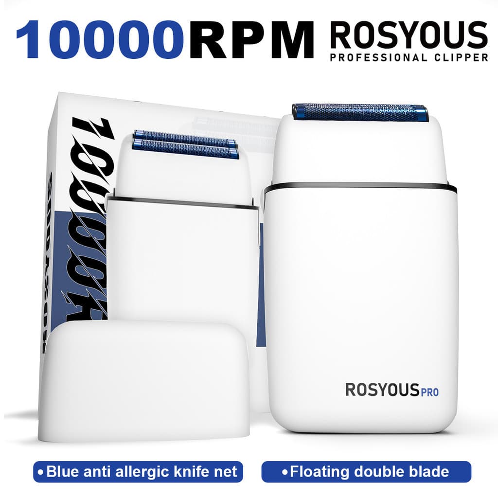 ROSYOUS RS620 Barbeador De Barbeiro Profissional 10.000 RPM Máquina De Barbear Elétrica De Lâmina Dupla Para Homens