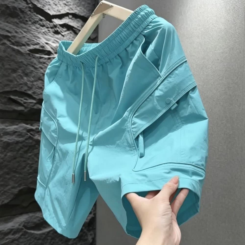 Shorts masculinos versáteis de verão, estilo coreano, modernos e estilosos, casuais, estilo retrô, soltinhos.