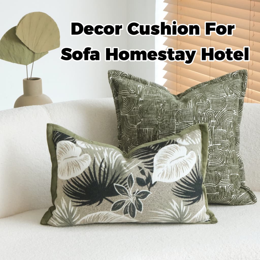 Capa de almofada estilo silencioso série verde sala de estar sofá decoração fronha Hotel b & b decoração