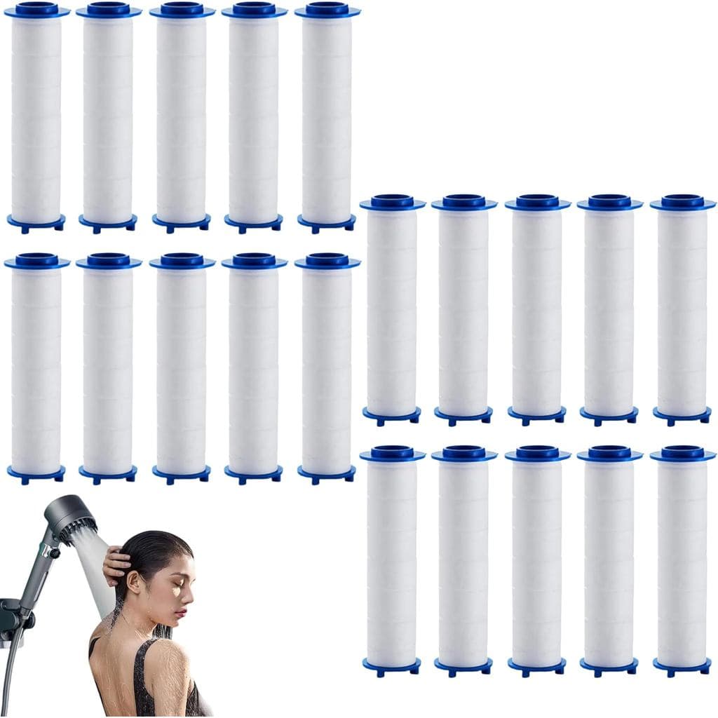 20 Peças de Filtros para Chuveiro Drivese, Filtro de Algodão PP de 2,75 Polegadas para Chuveiro Ion Dropse, Cartucho de