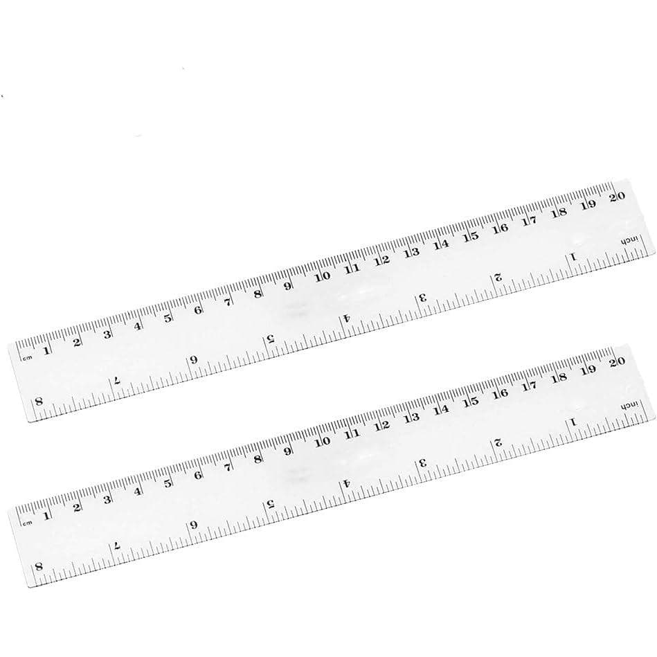 Régua Plástica de 8 Polegadas, Régua Reta, Ferramenta de Medição Plástica, Conjunto de Ferramentas de Geometria Matemáti