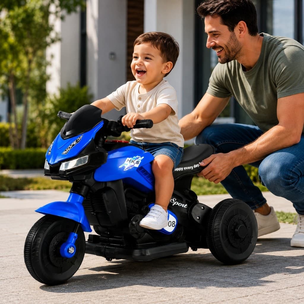 Moto Eletrica Infantil Recargavel Veiculo Infantil Azul Design Moderno Seguro