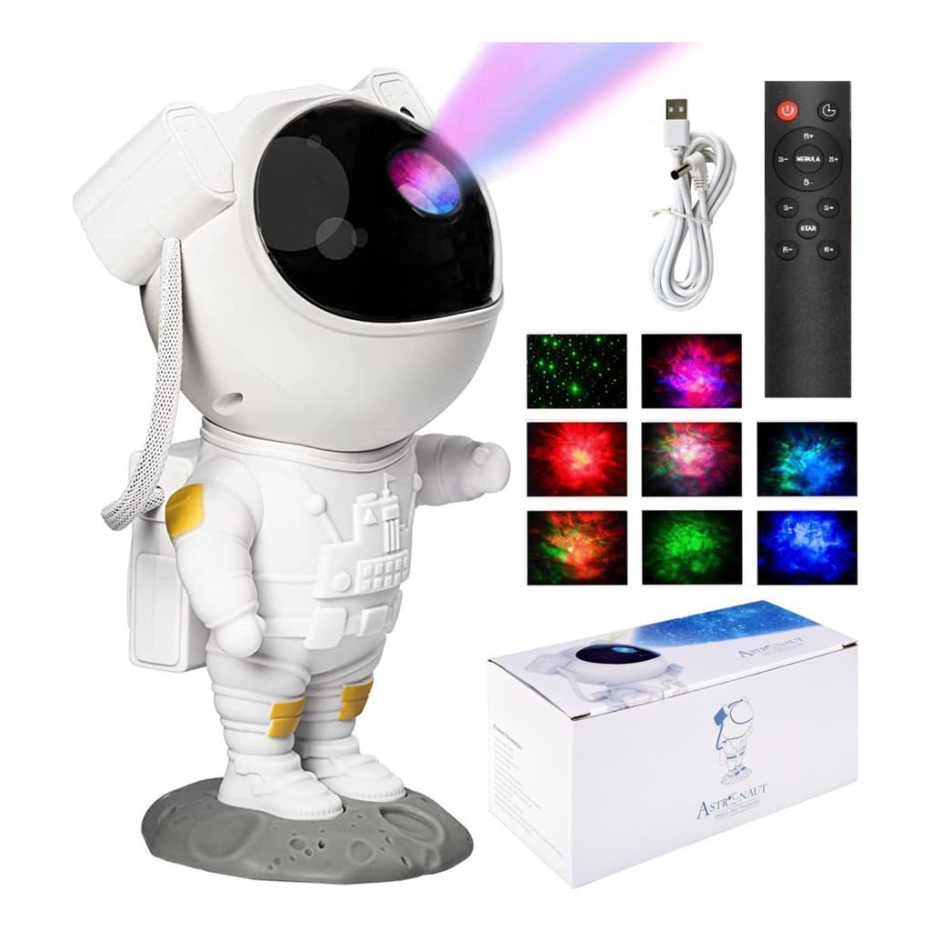 Projetor Astronauta Luminaria Lua Galaxia Infantil Abajour