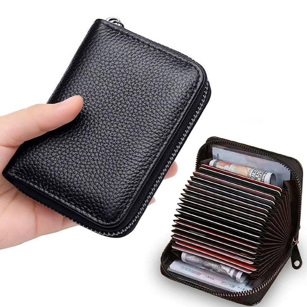 Porta Cartão Masculino Com Zíper Carteira Slim Couro Sintético Compacta Multi Cartões
