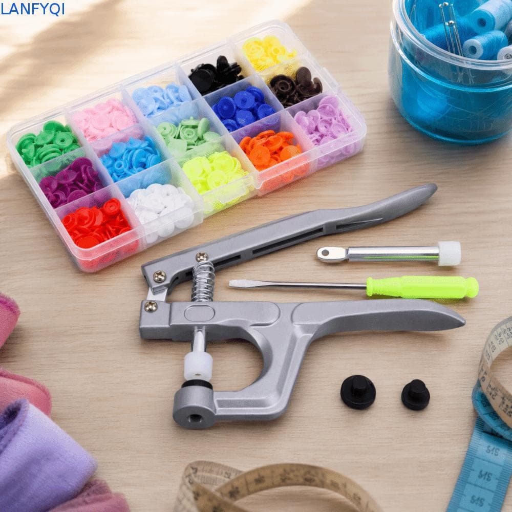 Botões De Pressão LANFYQI , Alicate De Metal Colorido , Kit De Alicates De Fixação , Design Sem Costura