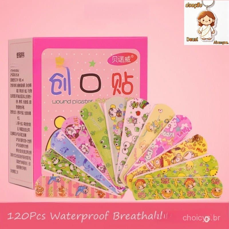 [Estoque pronto] 120Pcs Impermeável Respirável Bandagens Cute Cartoon Band Aid Hemostasis Bandagens Adesivas A