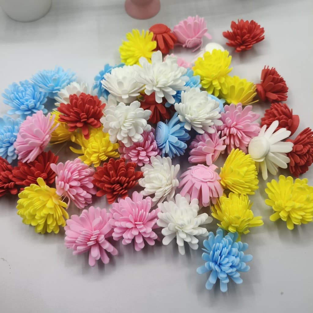 Fabricante de flores artificiais em estoque pronto atacado flor PE flor falsa branca aromaterapia difusor de flores frag