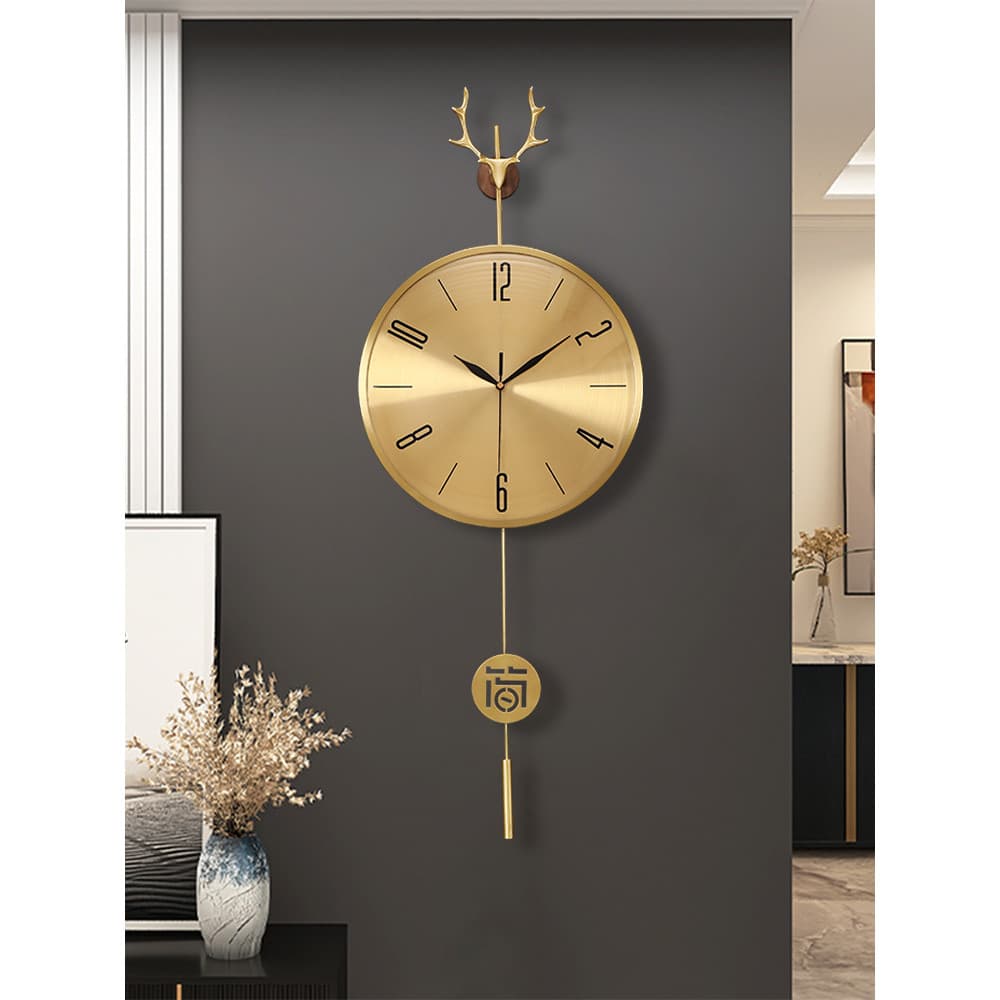 Novo estilo chinês relógio de parede sala de estar casa moderna simples luz luxo High-End criativo silencioso relógio de