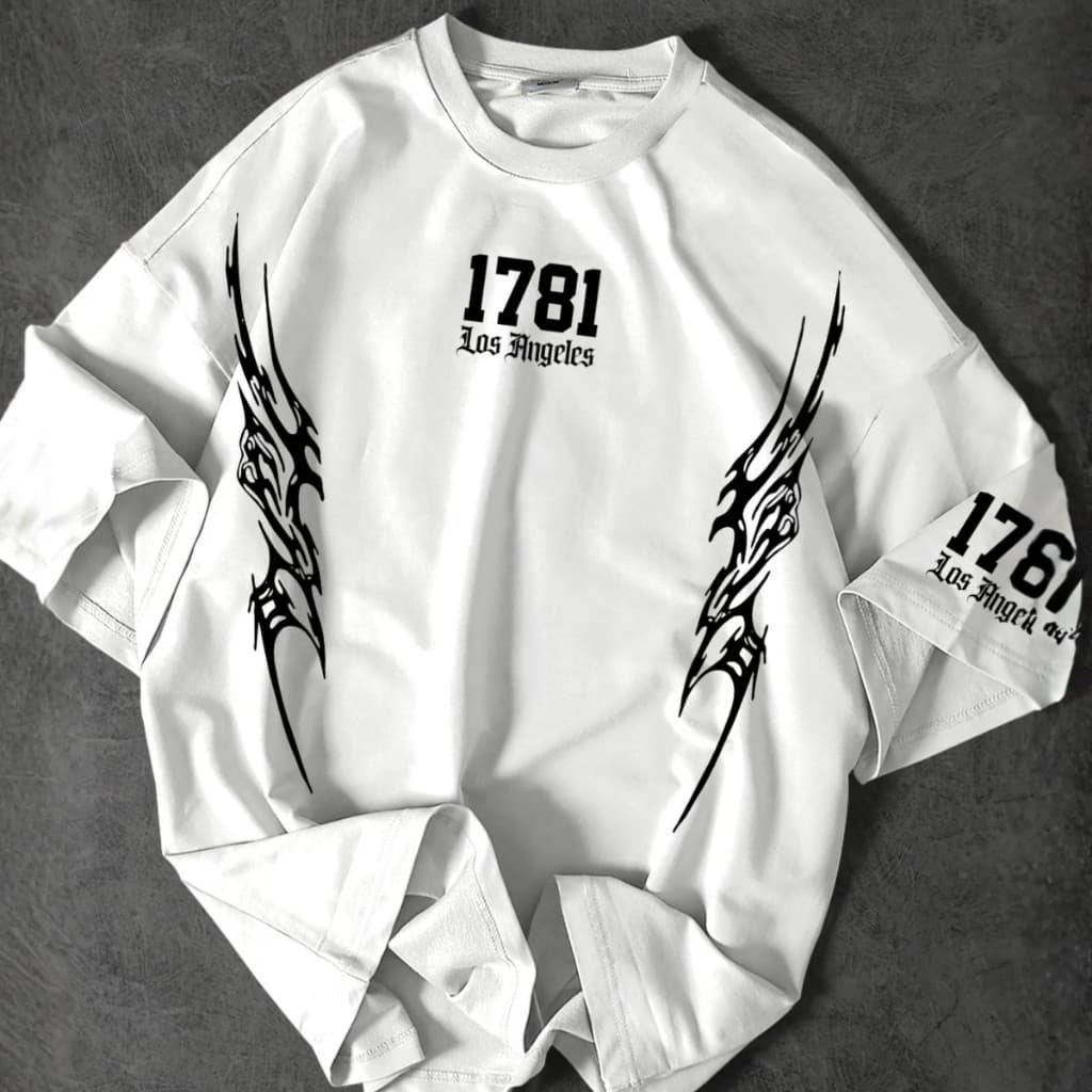Camiseta T-shirt Oversized Unissex Streetwear 1781 Los Angeles Y2K Grunge