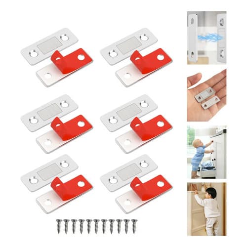 Kit 6 Travas Fecho Magnético Ultrafino Para Armário E Gaveta Kit 6 imãs para gavetas e armários