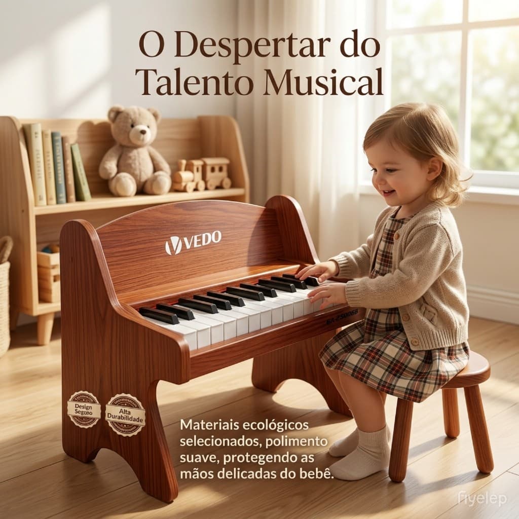 Teclado de piano infantil VEDO, piano digital infantil de 25 teclas, volume ajustável, mini instrumento musical educativ