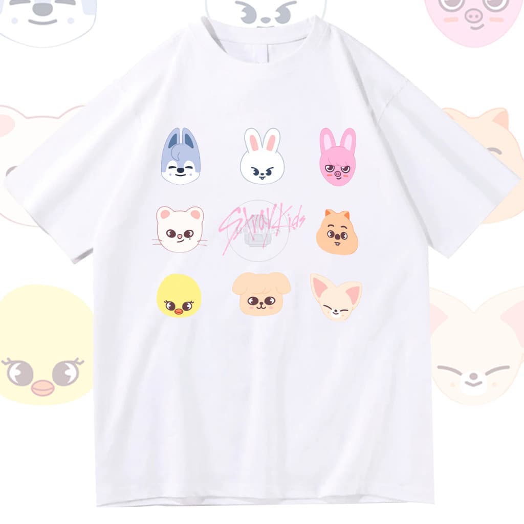 Camiseta Camisa Algodão Stray Kids Skz Skoo Chibli Fofos 5star Kpop Unissex