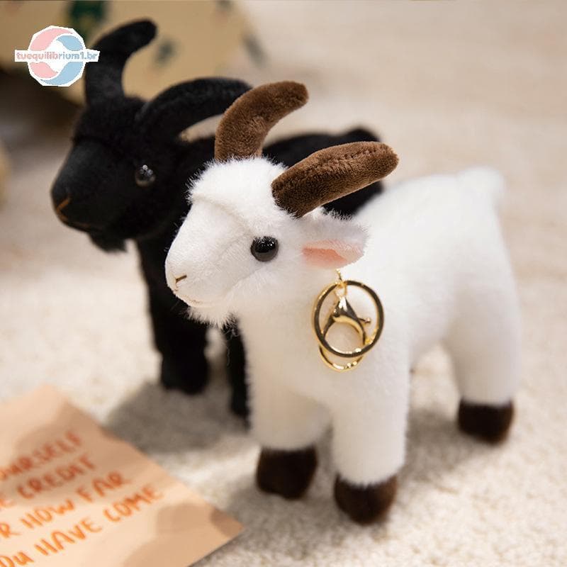 tue 1 Pçs Macio Recheado Em Pé Brinquedo De Cabra Realista Pingente Brinquedos De Pelúcia Bonito Mini Animal Legal Chave