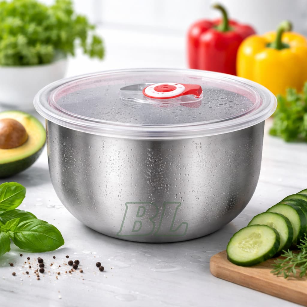 Pote Hermético De Inox 800ml com Tampa Vedação Silicone Porta Alimento