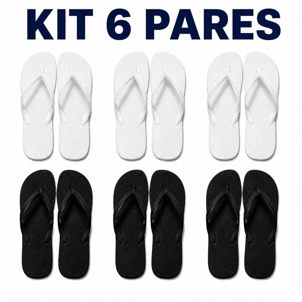 Kit 6 Chinelos Masculino e Feminino de Dedo