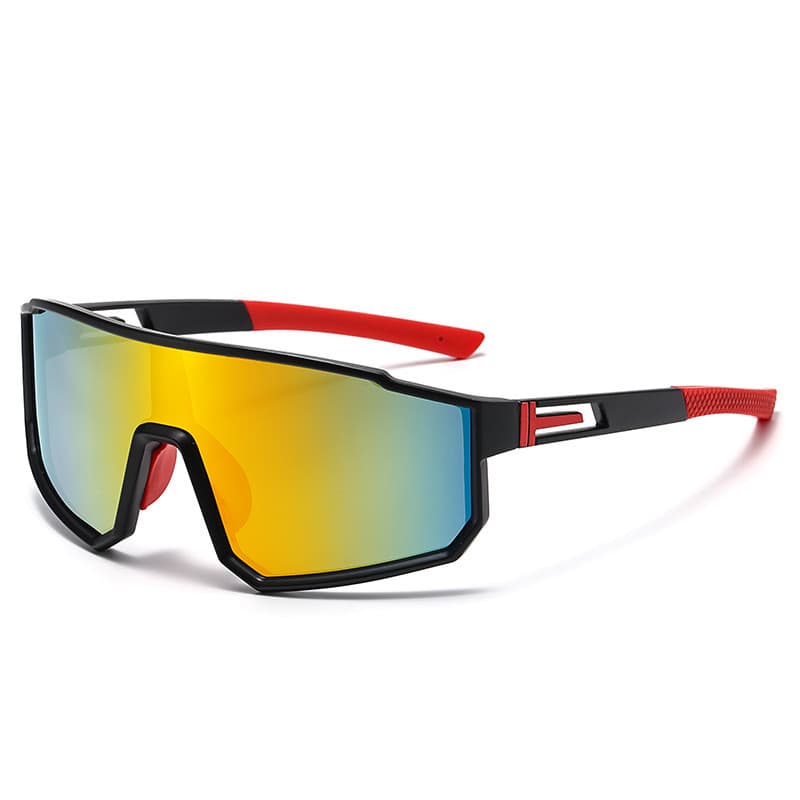 Novos óculos de sol esportivos pronto estoque colorido óculos de sol siameses Cross-Border ciclismo ao ar livre óculos d