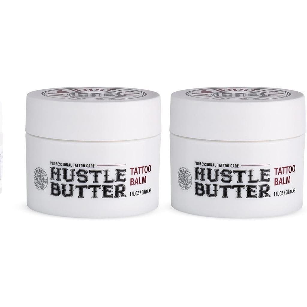TATTOOHUSTLEBUTTERDELUXEORIGINAL – 2x30ml – Creme vegano para tatuagem com ingredientes como manga, papaia e manteiga de