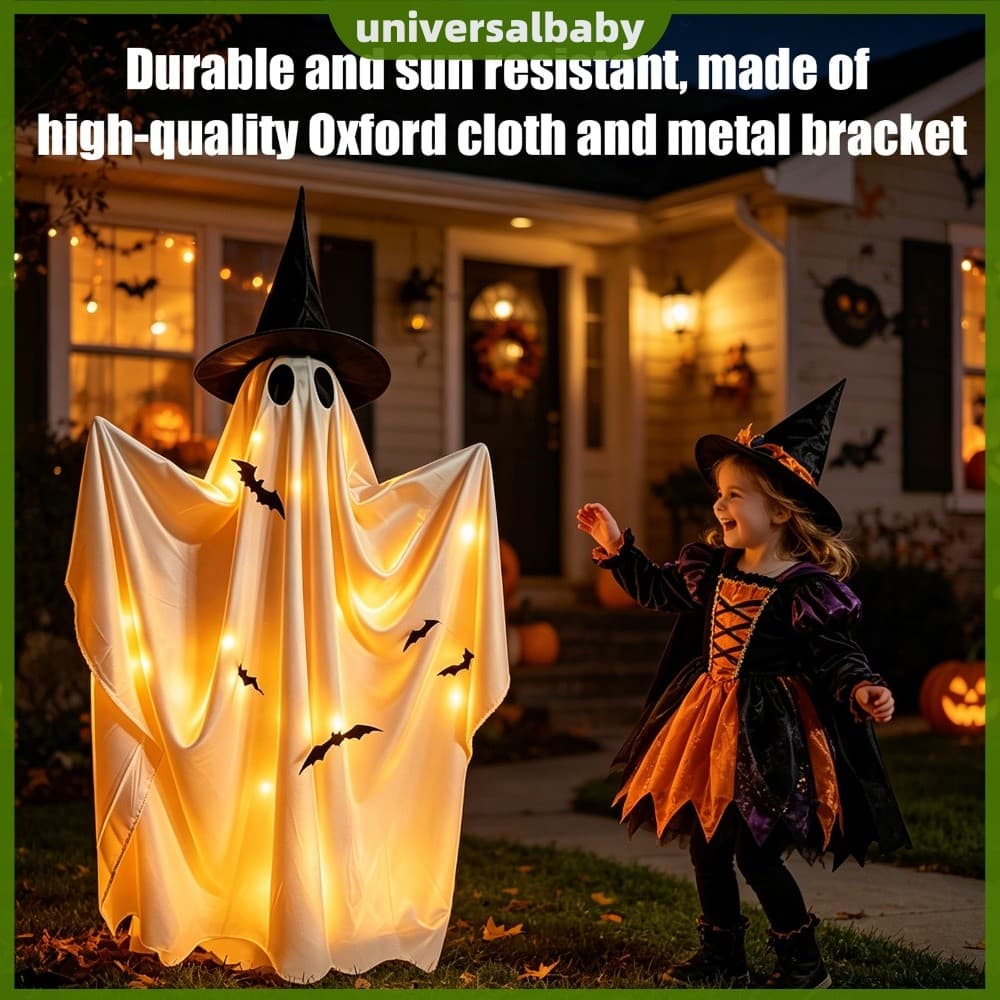 Decoração Fantasma Iluminada Com Ornamento Autônomo De Controle Remoto (Bateria Não Incluída) [universalbaby.br]