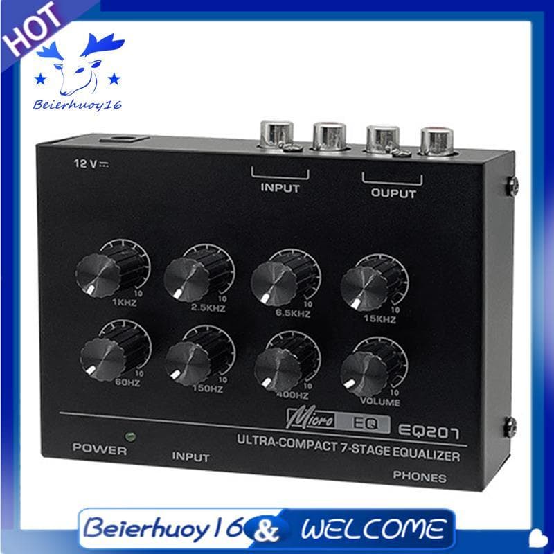 Pré-Amplificador EQ207 Equalizadores De 7 Bandas Modificadores De Som DC12V Entrada De Energia Mixer De Áudio