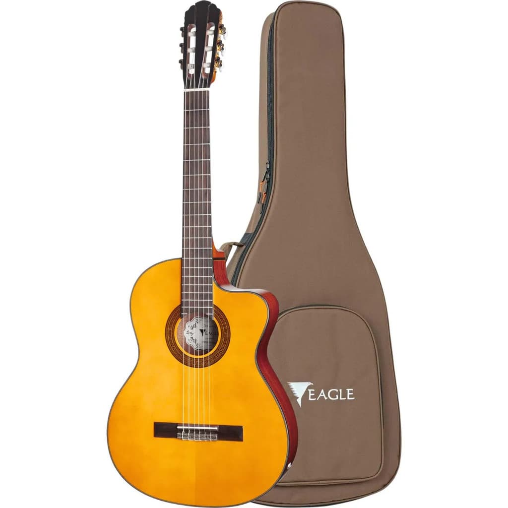 Violão Clássico Elétrico Eagle CH800 Vintage Natural Nylon