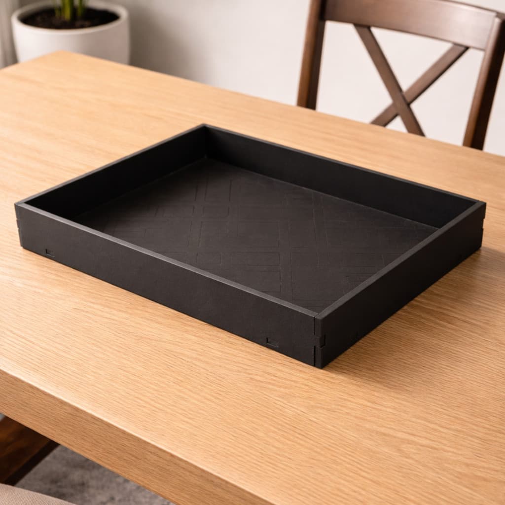 Bandeja Multiuso Organizadora Grande Preta 38cm X 28cm