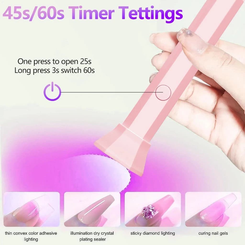 Mini Cabine UV LED Para Unhas 6 LEDs Recarregável USB Secagem Rápida Esmalte Gel Portátil  Unhas Lâmpada UV Para Curar