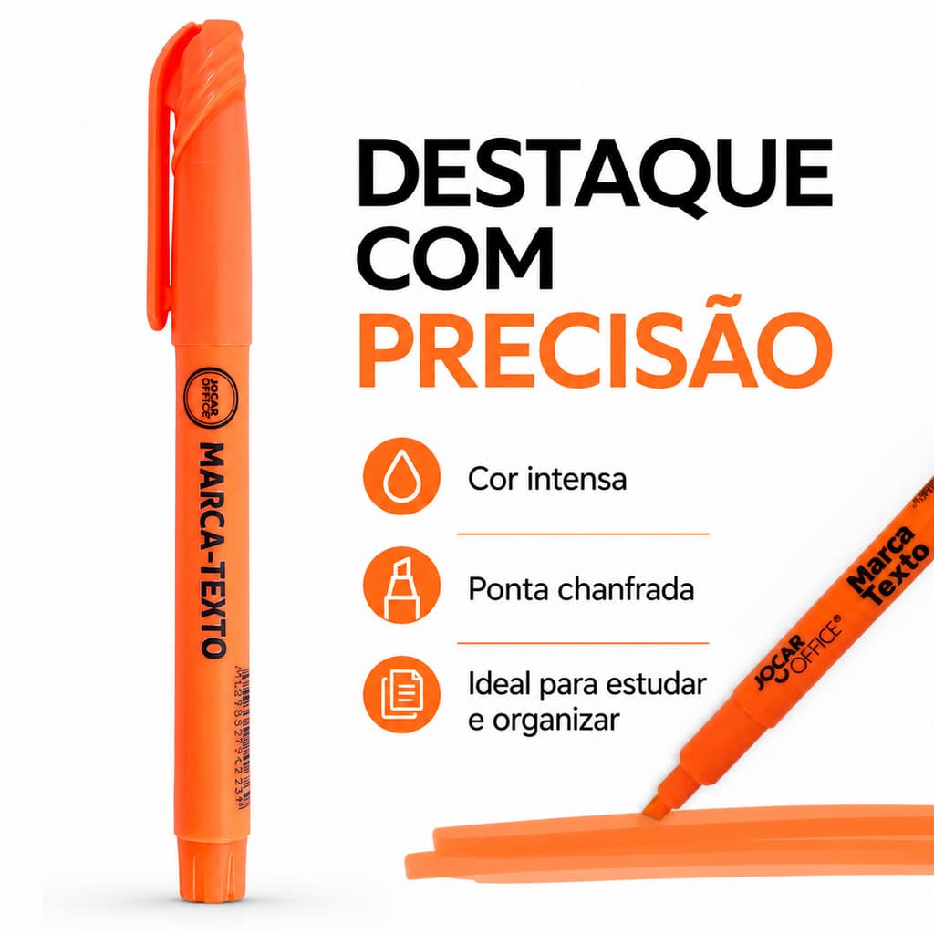 Marca Texto Laranja Caneta Marca Texto Pincel Marca Texto