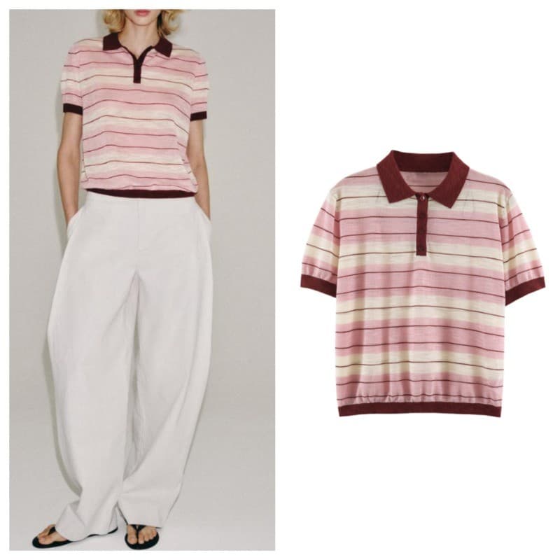 Camisa POLO De Malha Listrada Versátil  5755060