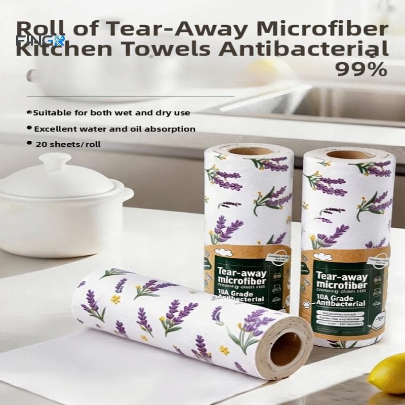 Rolo De Pano De Limpeza De Microfibra Rasgável FINGE Reutilizável Com Estampas Fofas Para Cozinha E Uso Doméstico BR